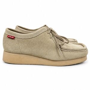 Clarks Wallabee 60498 Womens 7.5M Beige Suede Moc Toe Lace Up Shoes Originals